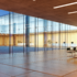 Corporate board room in a glass-walled office