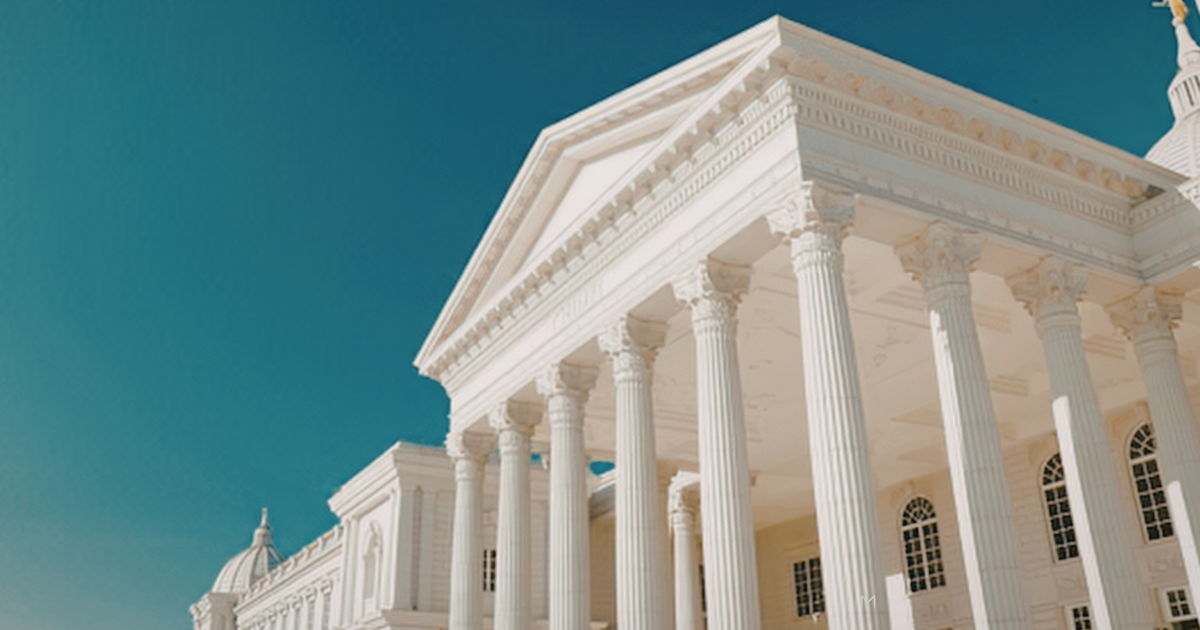 Exterior columns of a government administrative building
